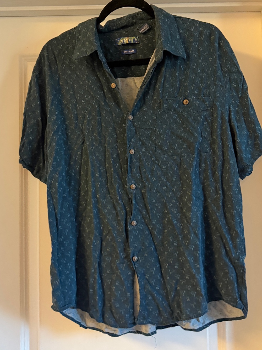 Olly Park Teal Short-Sleeve Button-Down Shirt